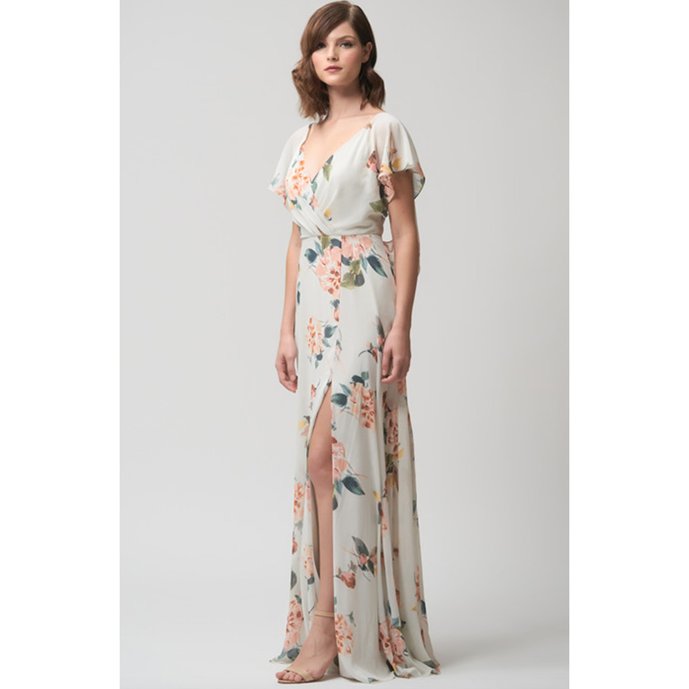 Jenny Yoo Alanna Ohana Open Back Maxi Gown Dress Size 8